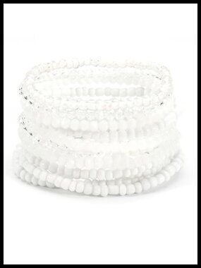 Bohemia Resin Beaded Stackable Stretch Bracelet Set